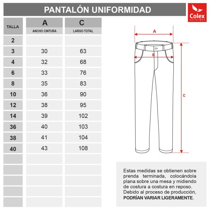 PANT. LLARG UNIFORME FRANCISCANES