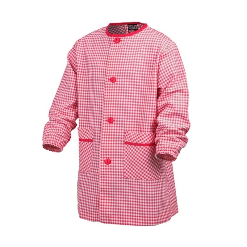 BASIC BUTTON-UP SMOCK RED