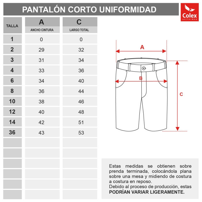 PANTALO CURT UNIFORME ANA MOGAS