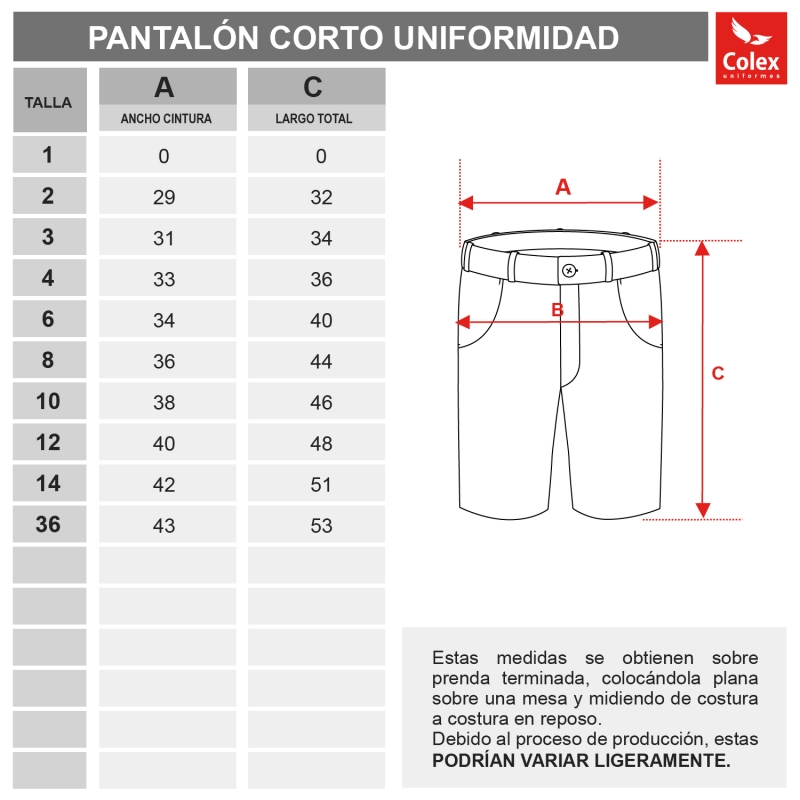 PANTALON CORTO UNIFORME ANA MOGAS