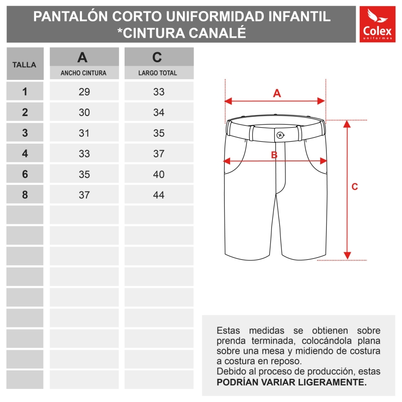 PANTALO CURT UNIFORME INFANTIL SAGRADA FAMILIA 2