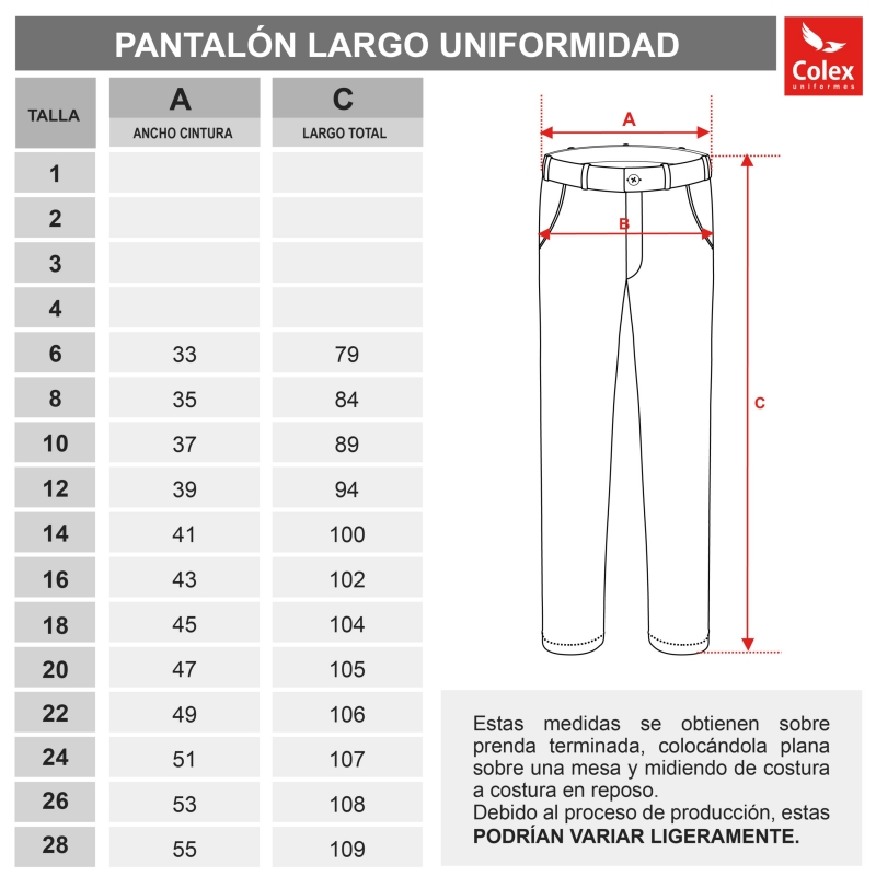 PANTALON L. UNIF. INSTITUCIO FAMILIAR