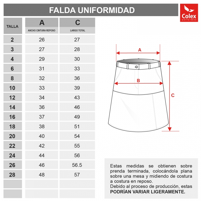 NEW FALDA UNIFORME MERCEDARIAS