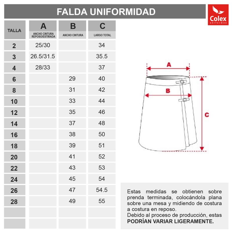 FALDA UNIFORME NEW JPII